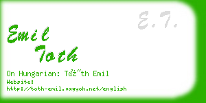 emil toth business card